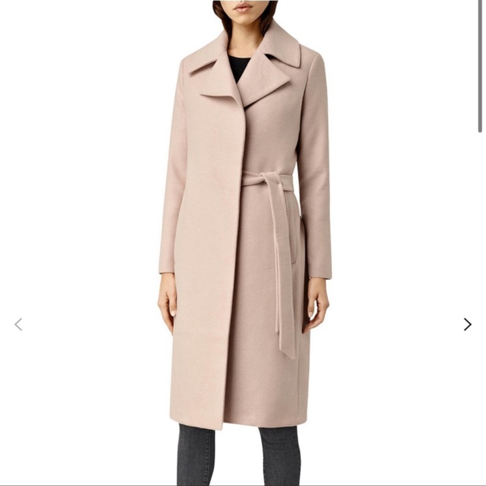 All saints wool coat dusty rose